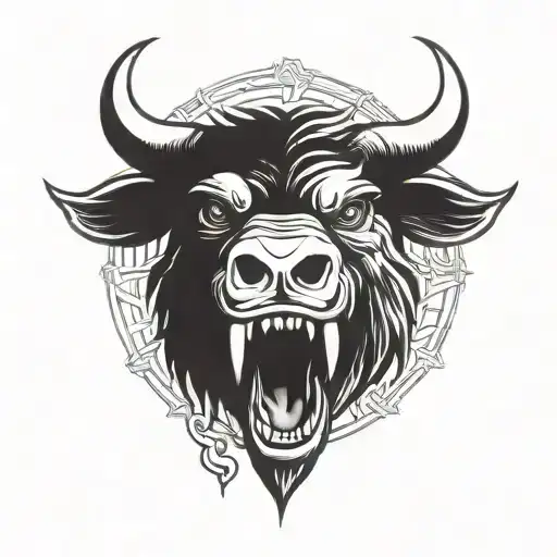 Angry Celtic Boar Head Tongue