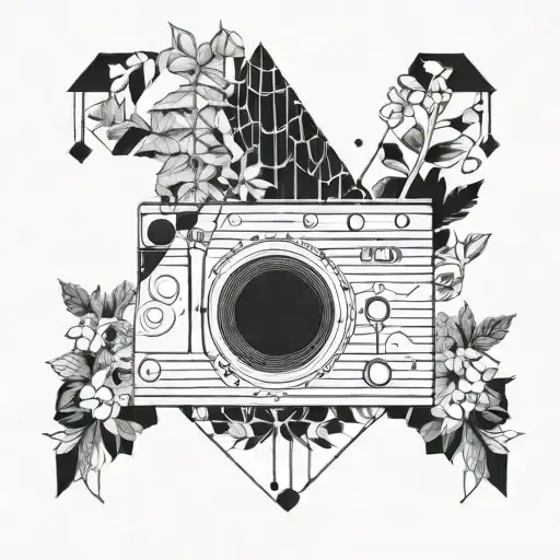 A Geometric Pattern Tattoo Representing The Connection Between Music And Nature