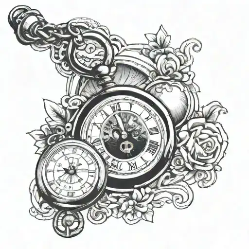 Pocket Watch And Hourglass That Has 2 Names On It