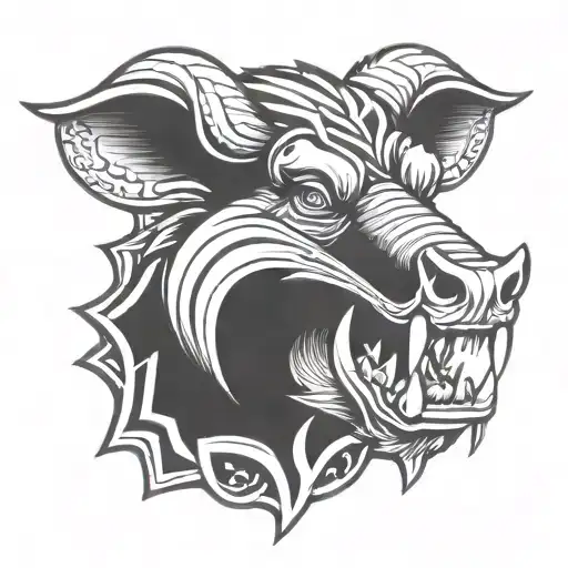 Angry Irish Celtic Boar Head Tongue