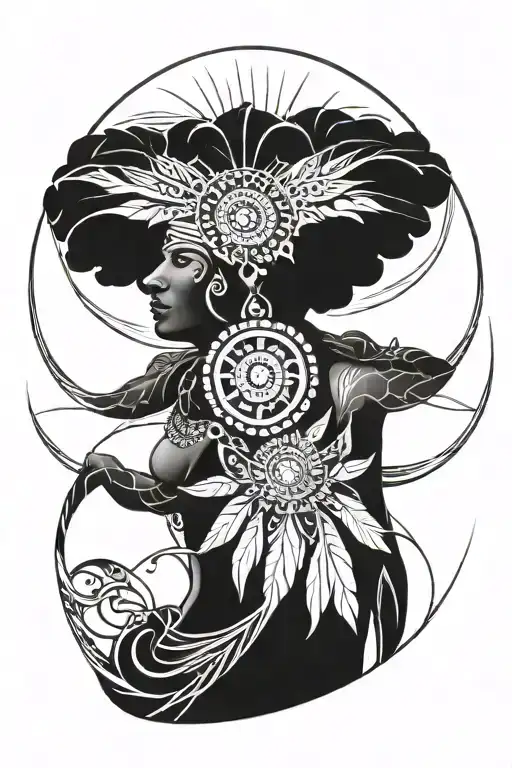 Puertorican Indian Sun In Samoan Style