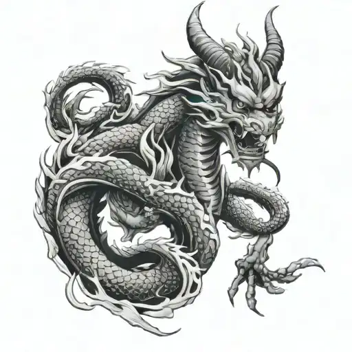 Japanese Demon And Dragon