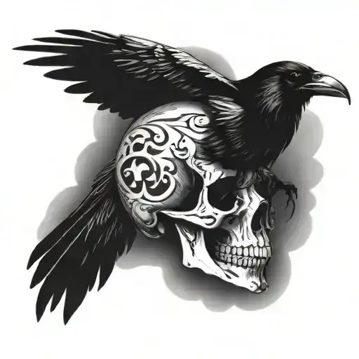 Raven And Skull
