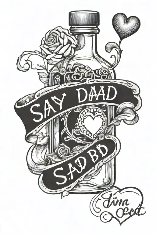 Say Dad Bottle Of Jim Bim With Love Heart