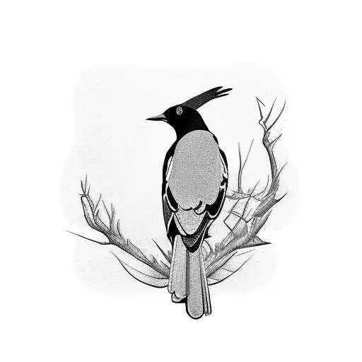 Two Magpies Rough Sketch Black Mirror