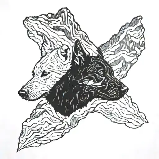 Mountain Landscape Disguised As A Portrait Of A Pet Dogs Face