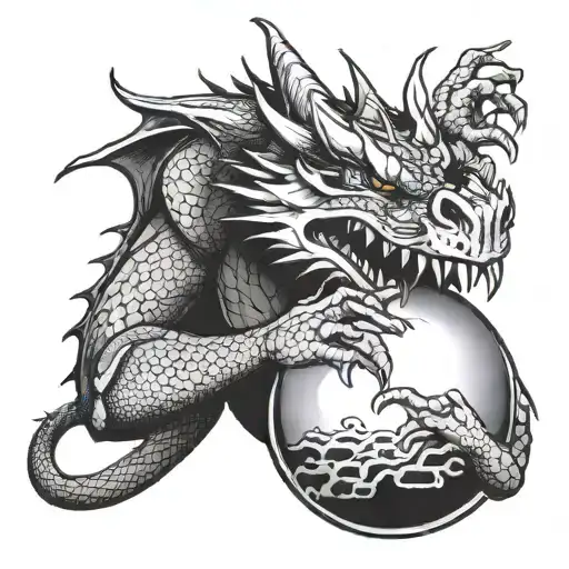 Dragon With A Ball In His Hands