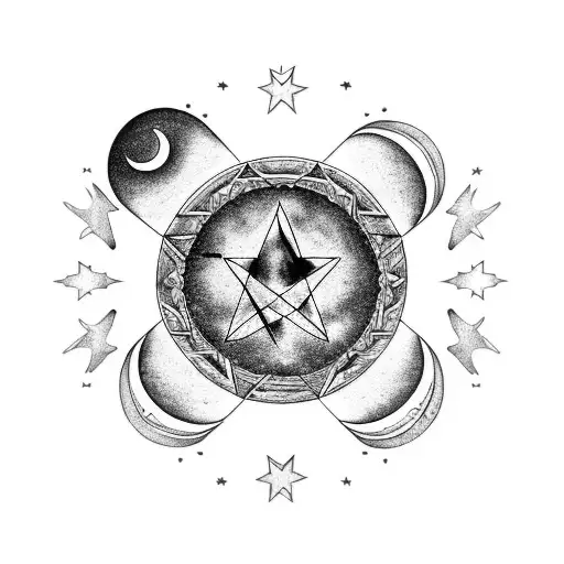 Half Moon Over Leo Star Constellation With Roman Numerals Below 20Th August 1996