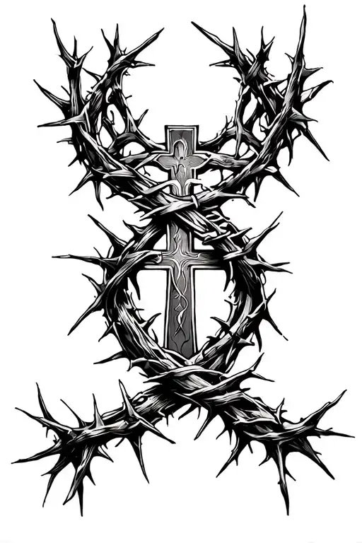 The Cross And Crown Of Thorns Wrapped