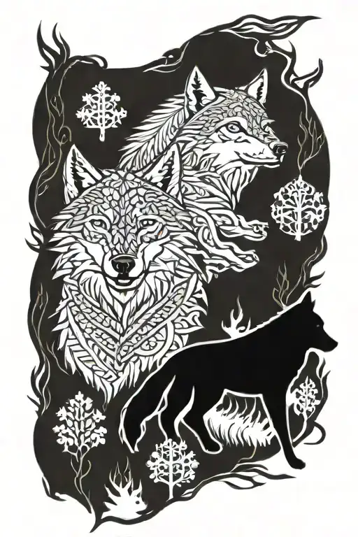 Hatti And Skoll Nordic Wolves Chasing