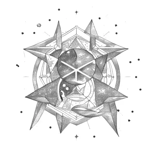 Leo Constellation Star Sign With Half Moon