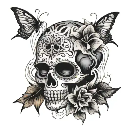 Sugar Skull Melting Flower Eyes