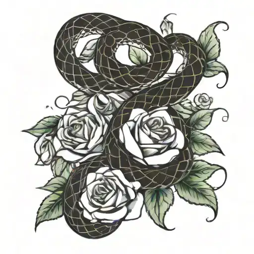 Snake On Roses