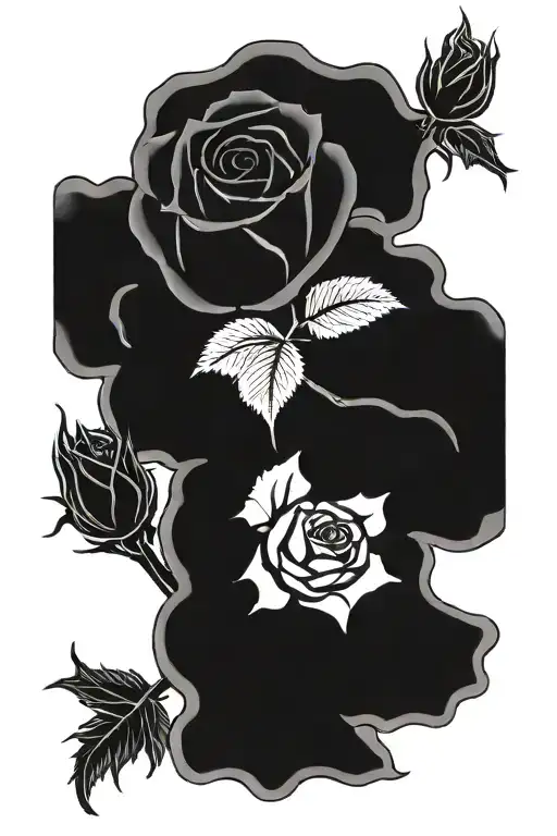 Rose With Skeltion Hand Around It