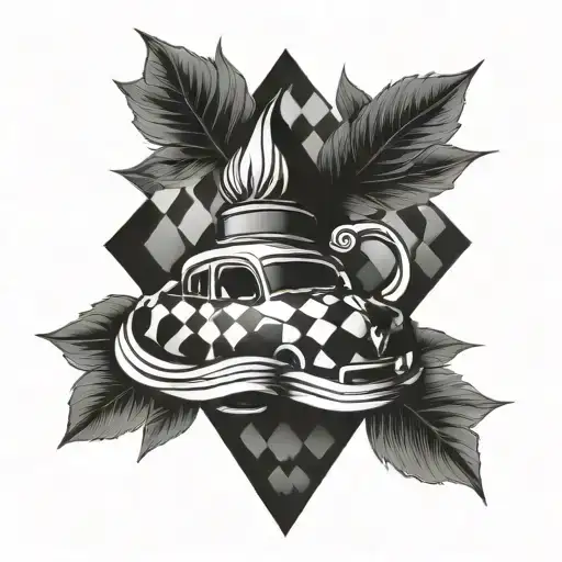 Checker Background With Paul Rose On Top Of It Themed