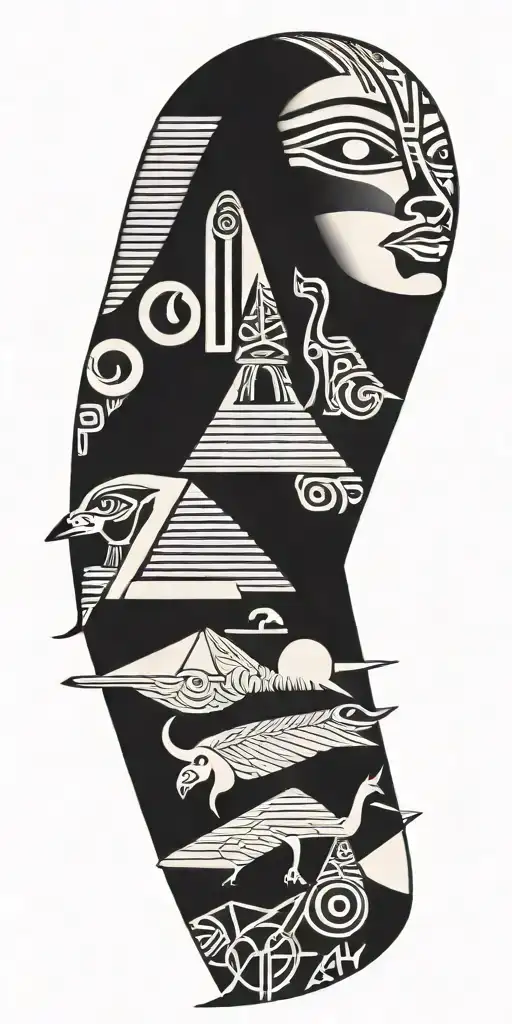 Egyptian Symbols Intertwined