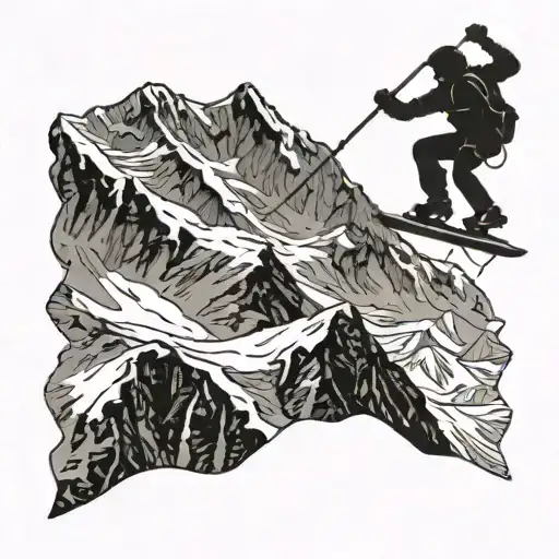 A Silhouette Of A Freeskier Jumping Off A Mountain Peak In The Austrian Alps