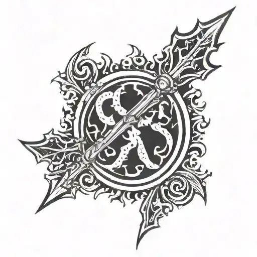 Trident With Roman Numerals