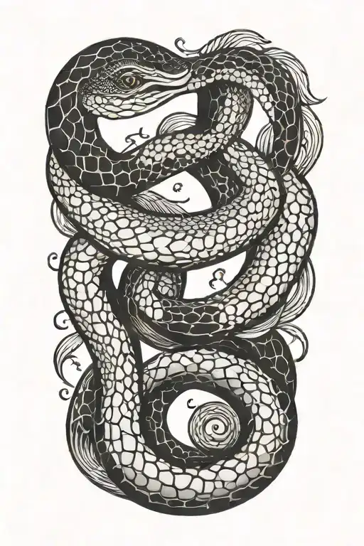 Snake With Moon