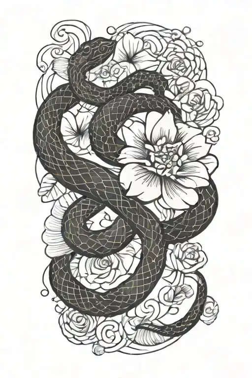 Snake With Flower