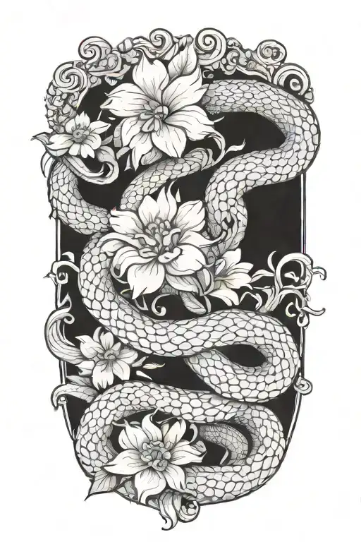 Snake With Flower