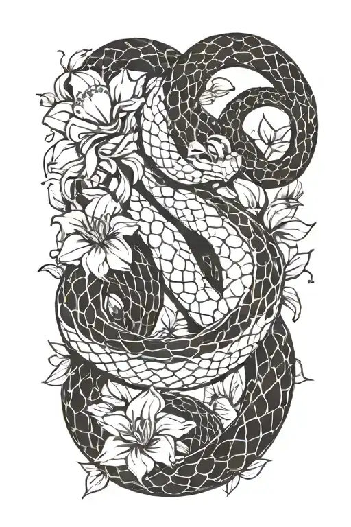 Snake With Flower