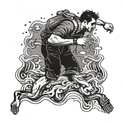 Man Diving Into The Ocean