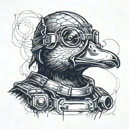 Duck Wearing Body Armor With Night Vision Goggles
