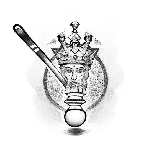 King Chess Piece With Tennis Racket Background