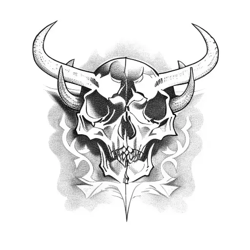 Half Bull Skull Dagger