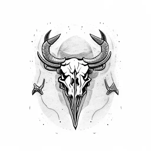 Half Bull Skull Sword