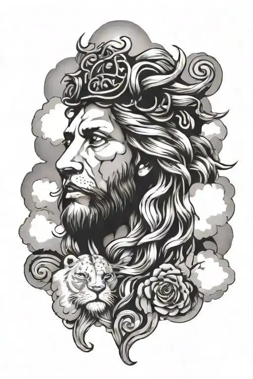 Jesus Christ Lion Face Cloud Background Music Themed