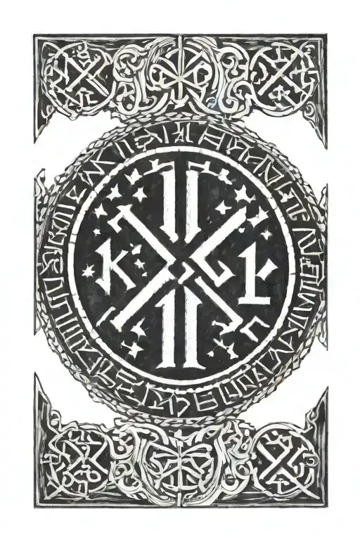 Roman Numerals And German Runes Engraved