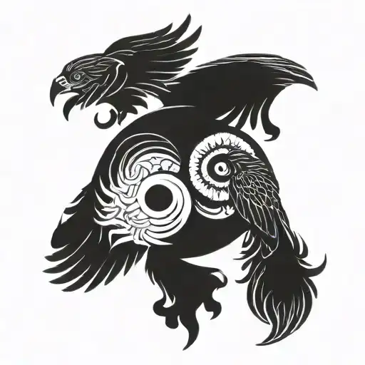 Falcon Eyes Only Yin Yang Symbol