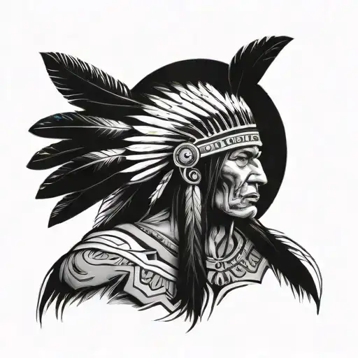 Native American Warrior Wielding