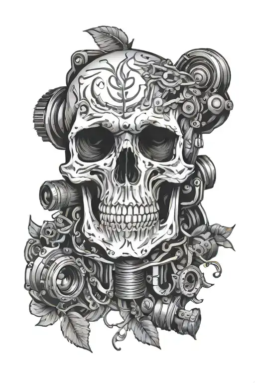 Skull In Night Vision Device