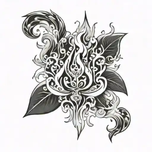 Money Fire Flames Tattoo