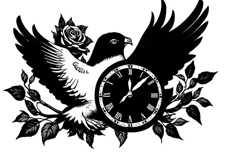 Greek Gods Rose Dove Clock