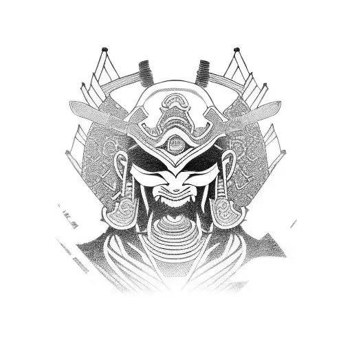 Samurai With Japanese Background