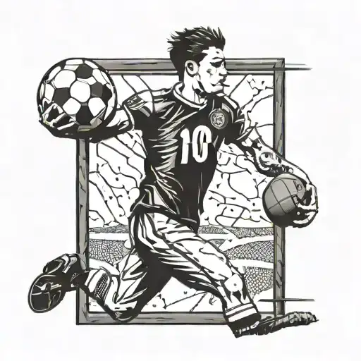 Incorporate A Football Field And The Number 10 Into A Blackwork Design