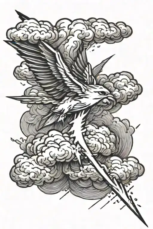 Thunderbolt Coming Out Of A Cloud