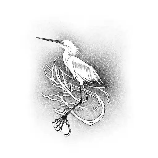 Snowy Egret Skeleton