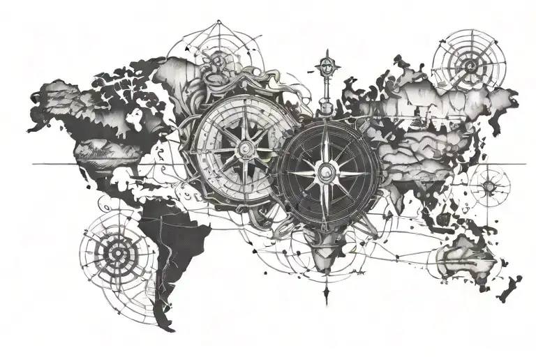 A Band That Has A Compass And Map