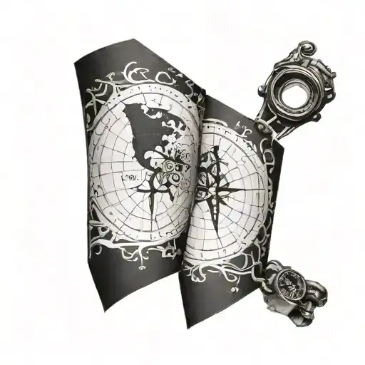 A Arm Band That Has A Compass And Map
