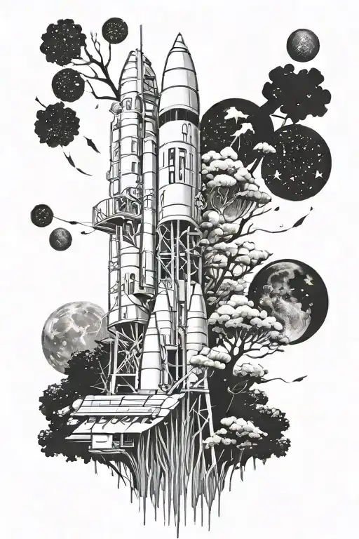 Half Saturn V Booster Half Tree Bark