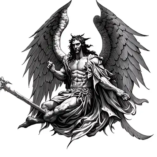 Archangel Michael Killing Demon