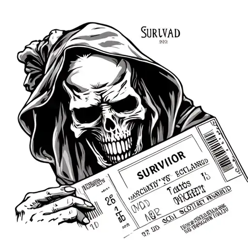 Grim Reaper Holding 6 Nations Rugby Ticket For England Vs Scotland With The Word Survivor