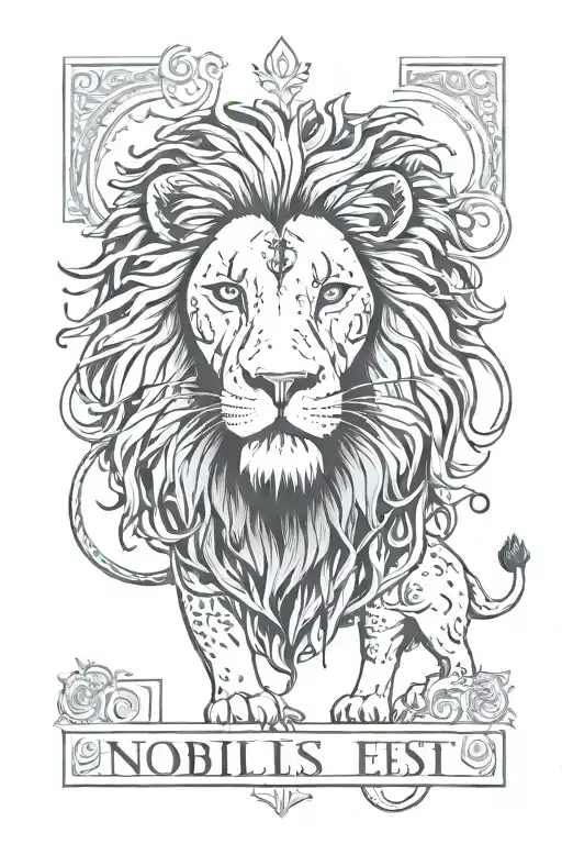 Lion With The Phrase Nobilis Est Ira Leonis