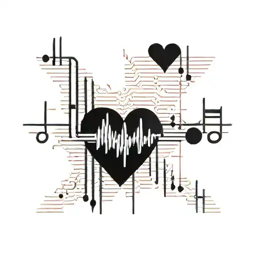 Computer Code Heartbeat Line Music