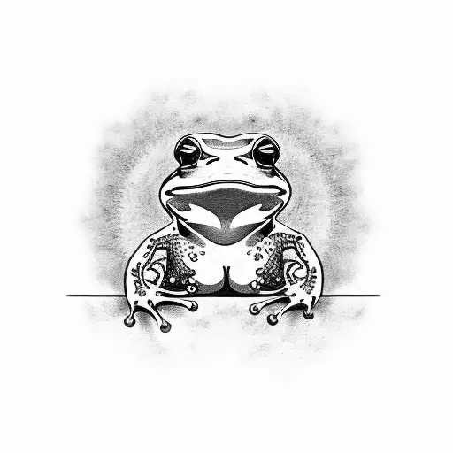 Frog On A Motorcycle Riding To Sunset